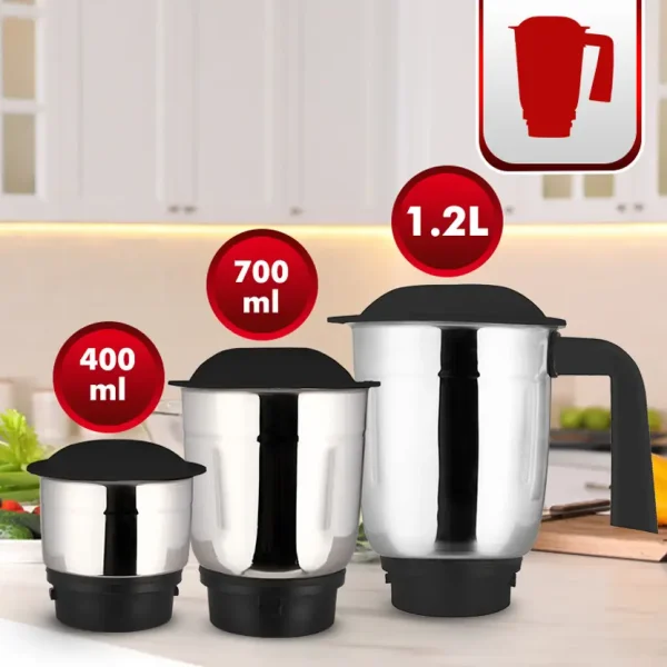 MAHARAJA WHITELINE Neo Pro MX-261 500 W Mixer Grinder (3 Jars, Multicolor)